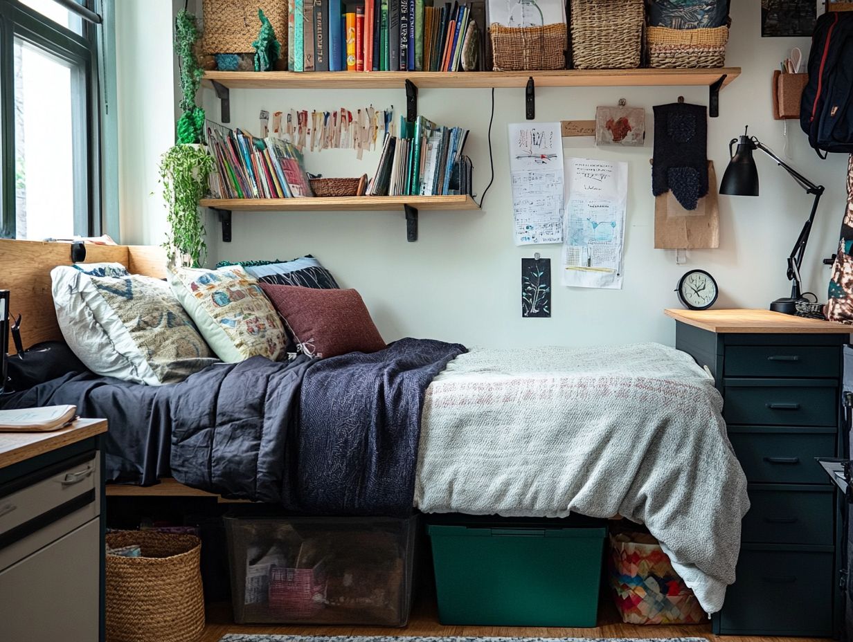 Image illustrating a hanging closet organizer in use