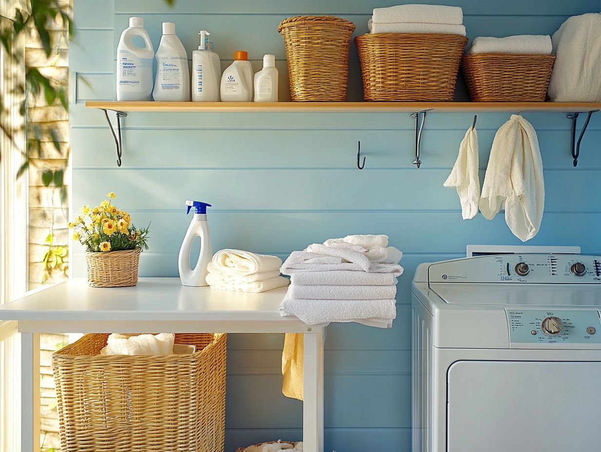 Creative storage solutions under laundry room cabinets