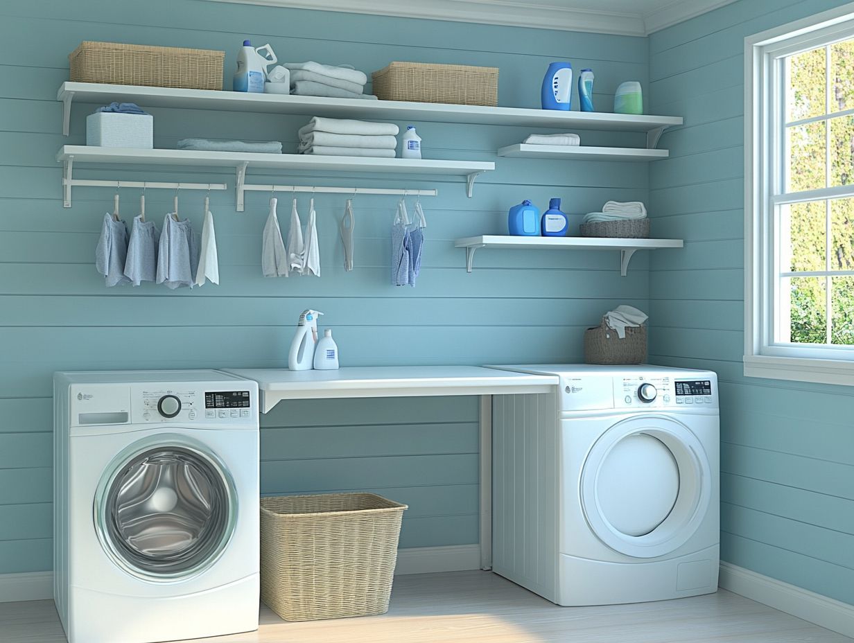 Image of creative storage solutions for a small laundry room.