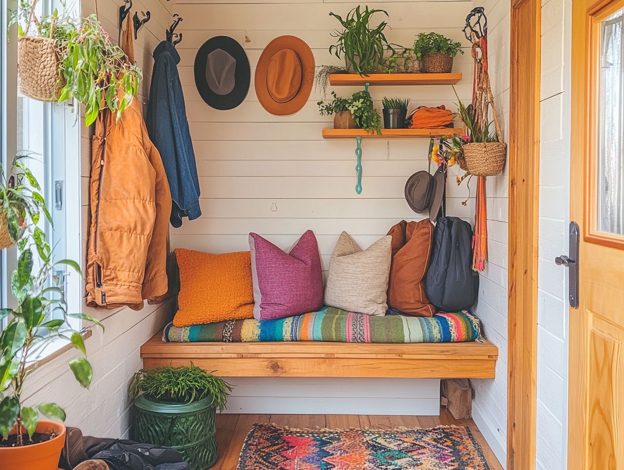 Decor items for organizing tiny house entryways