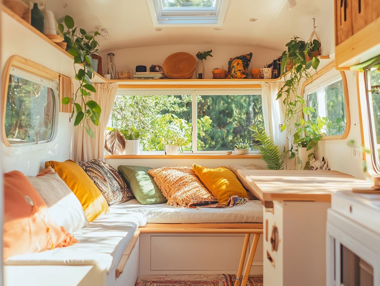 Visual summary of key takeaways for tiny house decor.