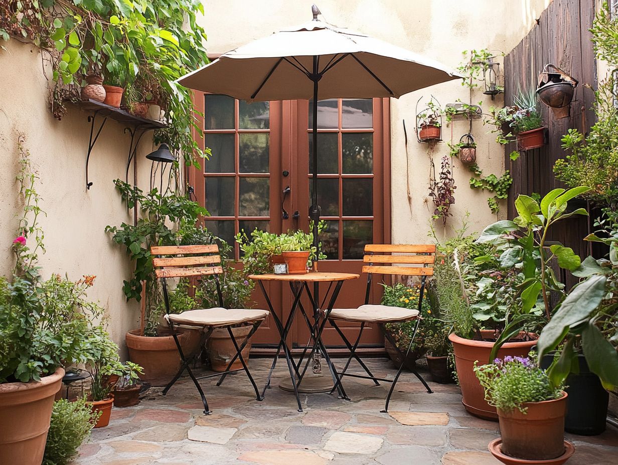 Image illustrating essential features for outdoor furniture in small areas