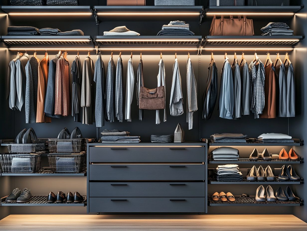 Innovative closet storage solutions for maximizing space.