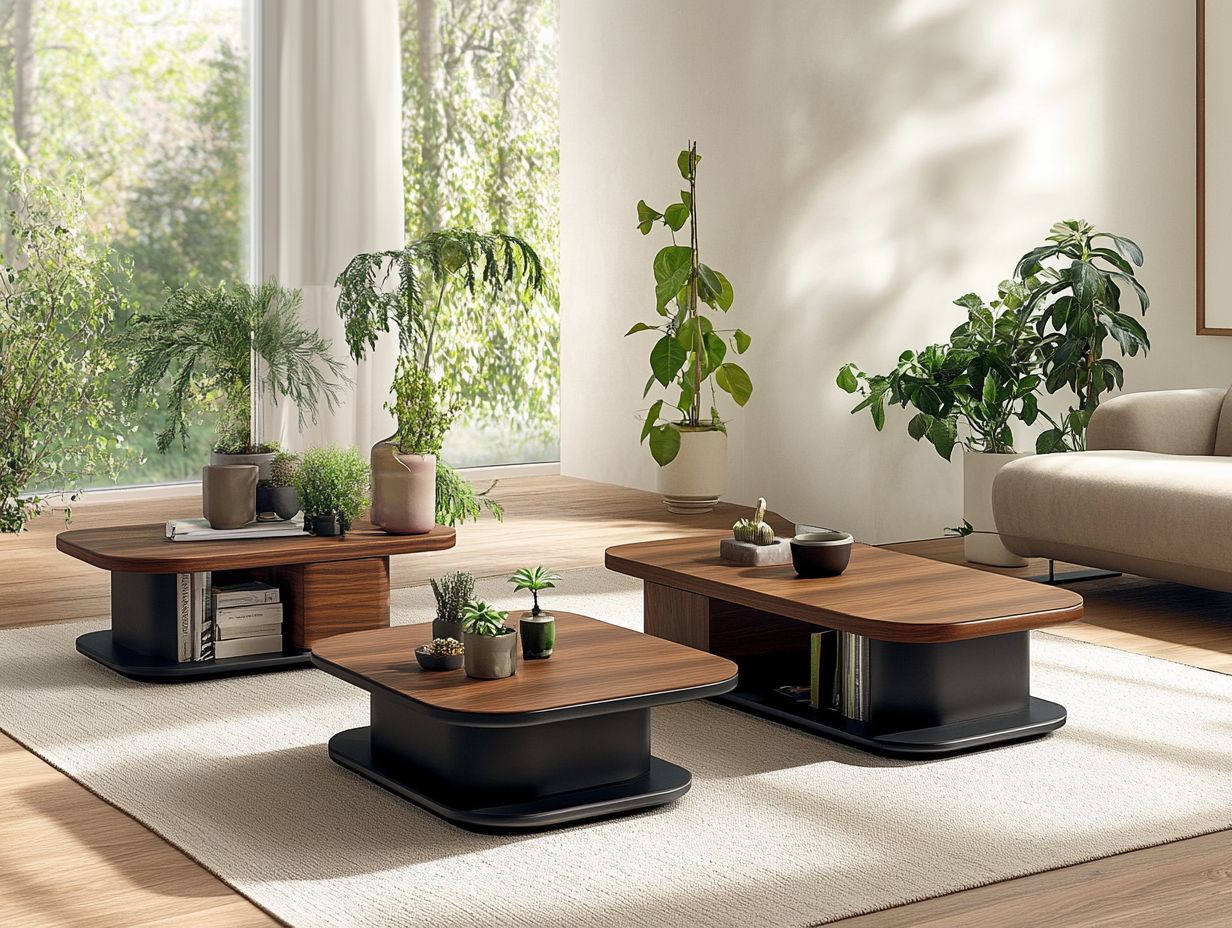 An array of multifunctional coffee tables