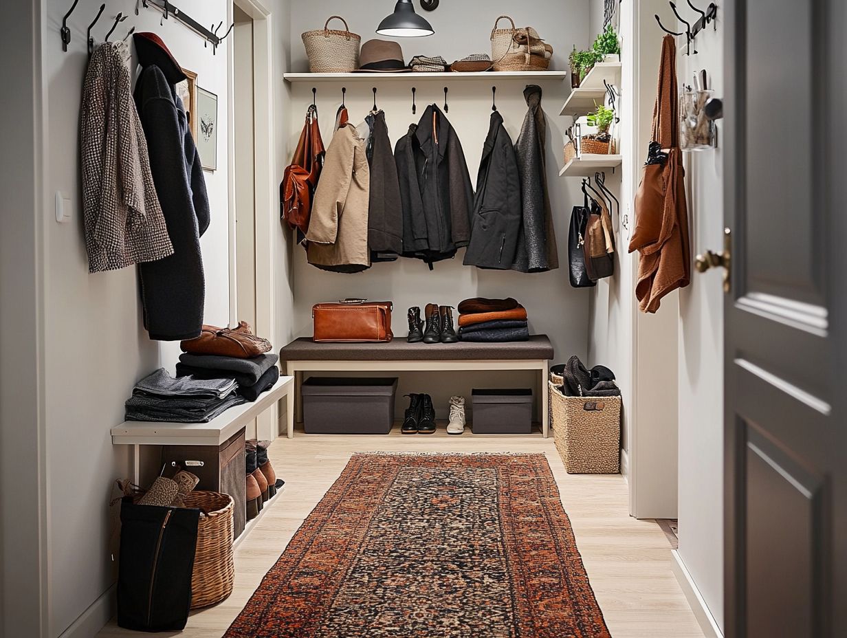 Illustration of smart storage ideas for small hallways