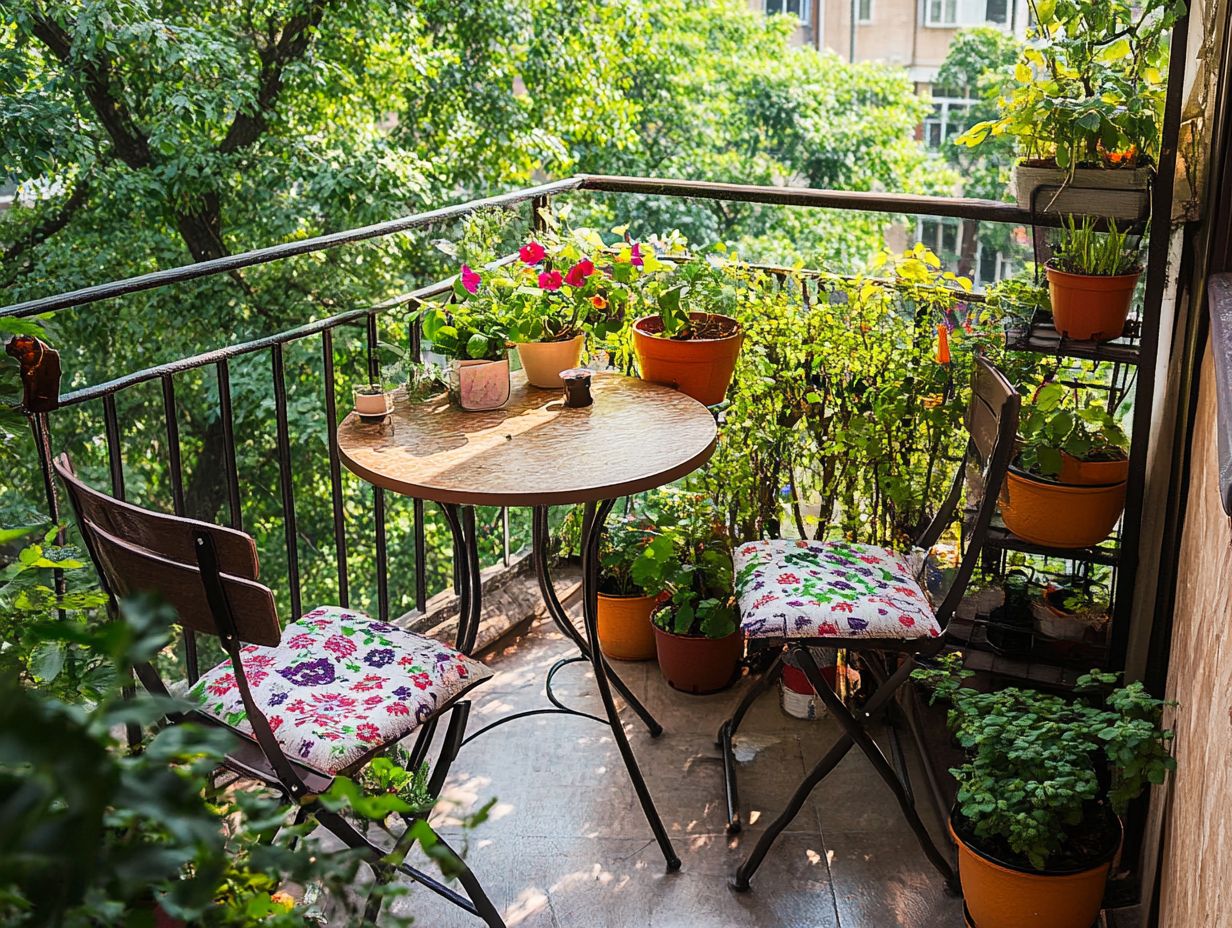 An example of optimized outdoor space with stylish and functional furniture.