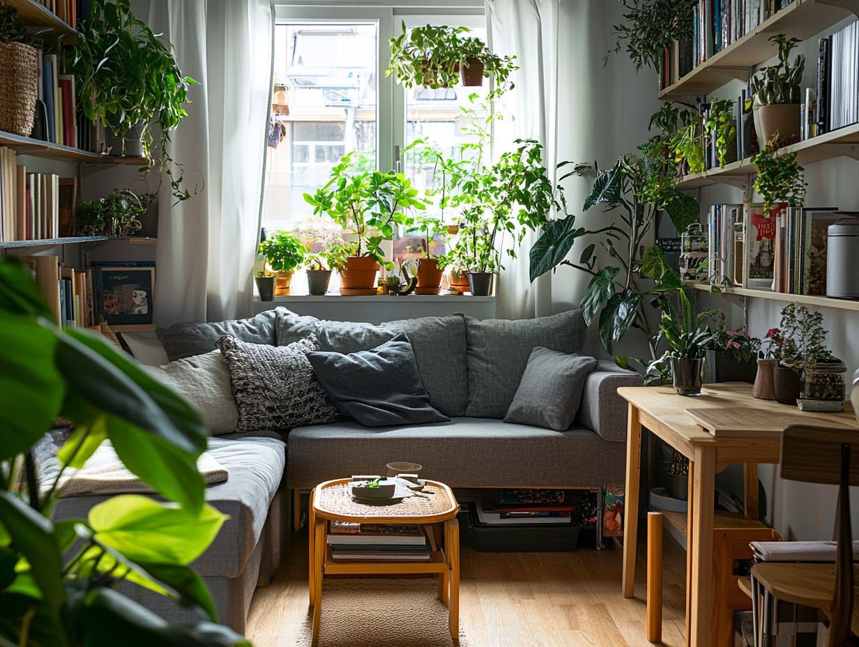 A cozy dining area featuring a fold-down table for space-saving dining.