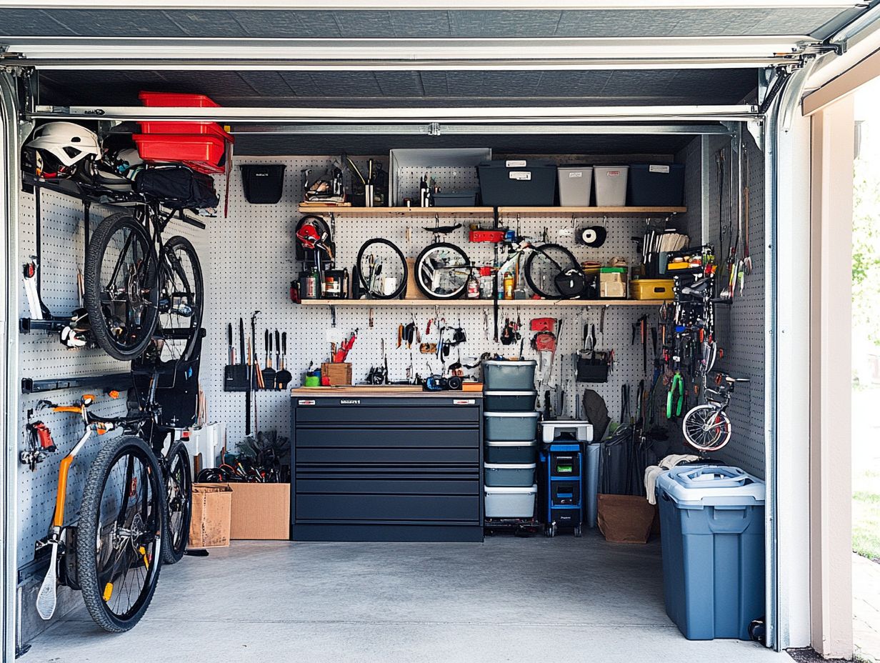 Infographic showing space-saving tips for garages.