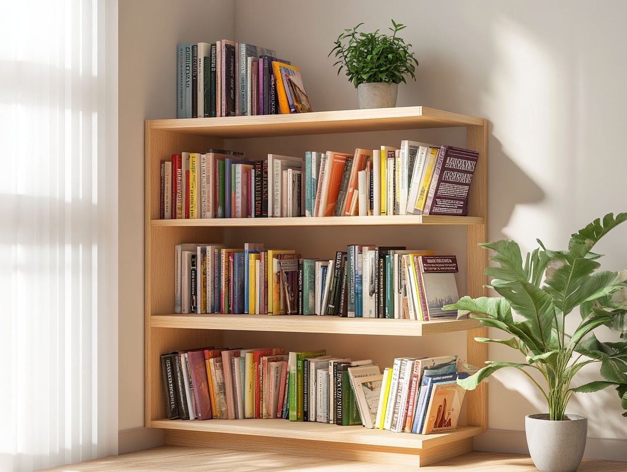 An array of stylish corner bookshelves to maximize space