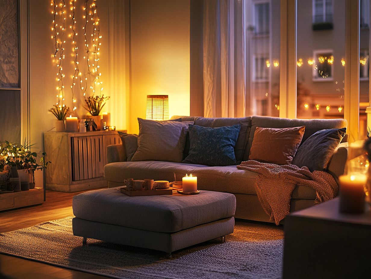 Decorated living room featuring multi-functional furniture