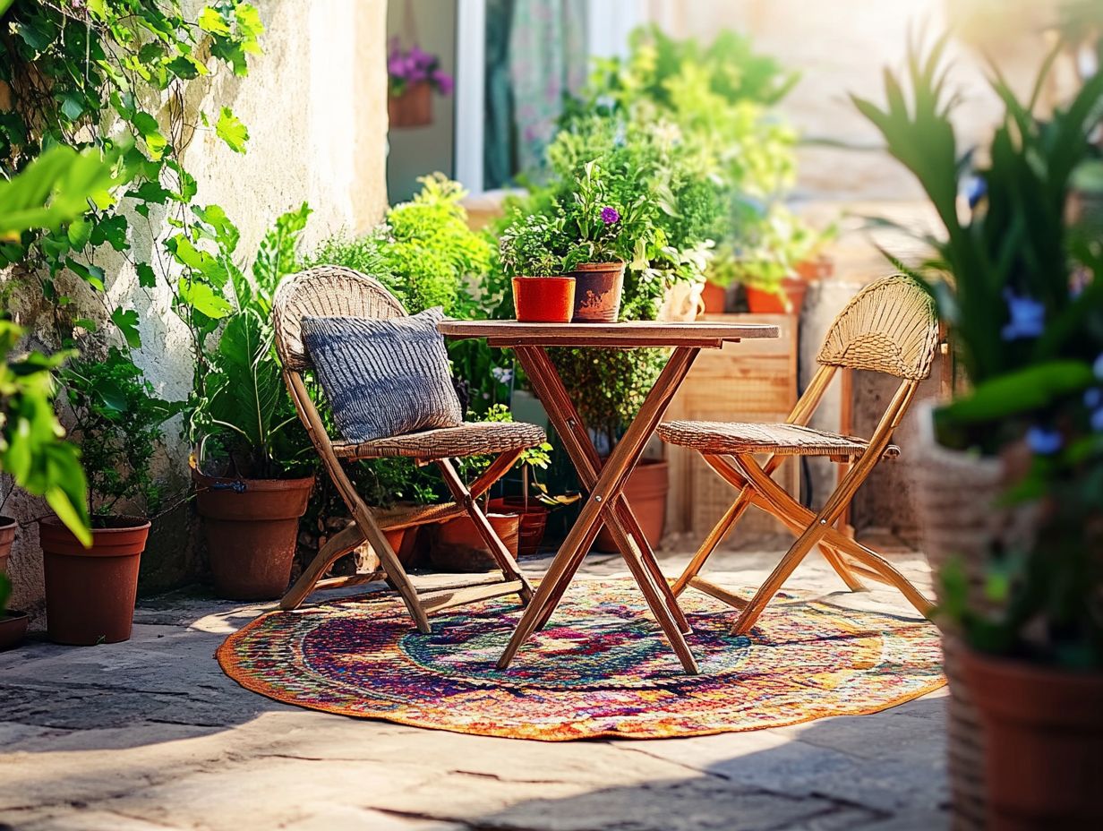 Image showing well-arranged outdoor furniture in a compact space