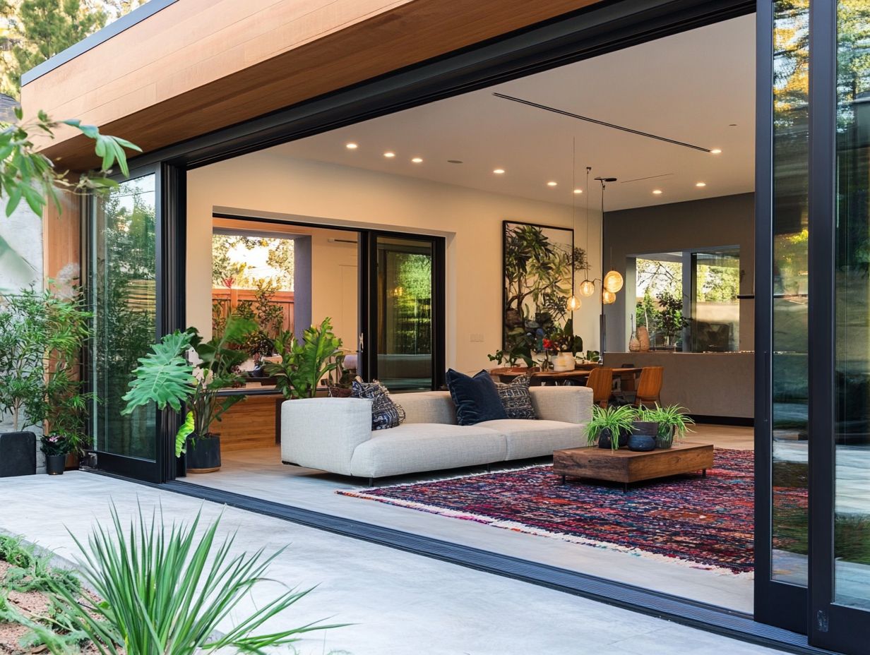 An example of creating a flow between indoor and outdoor furniture, especially in an outdoor kitchen