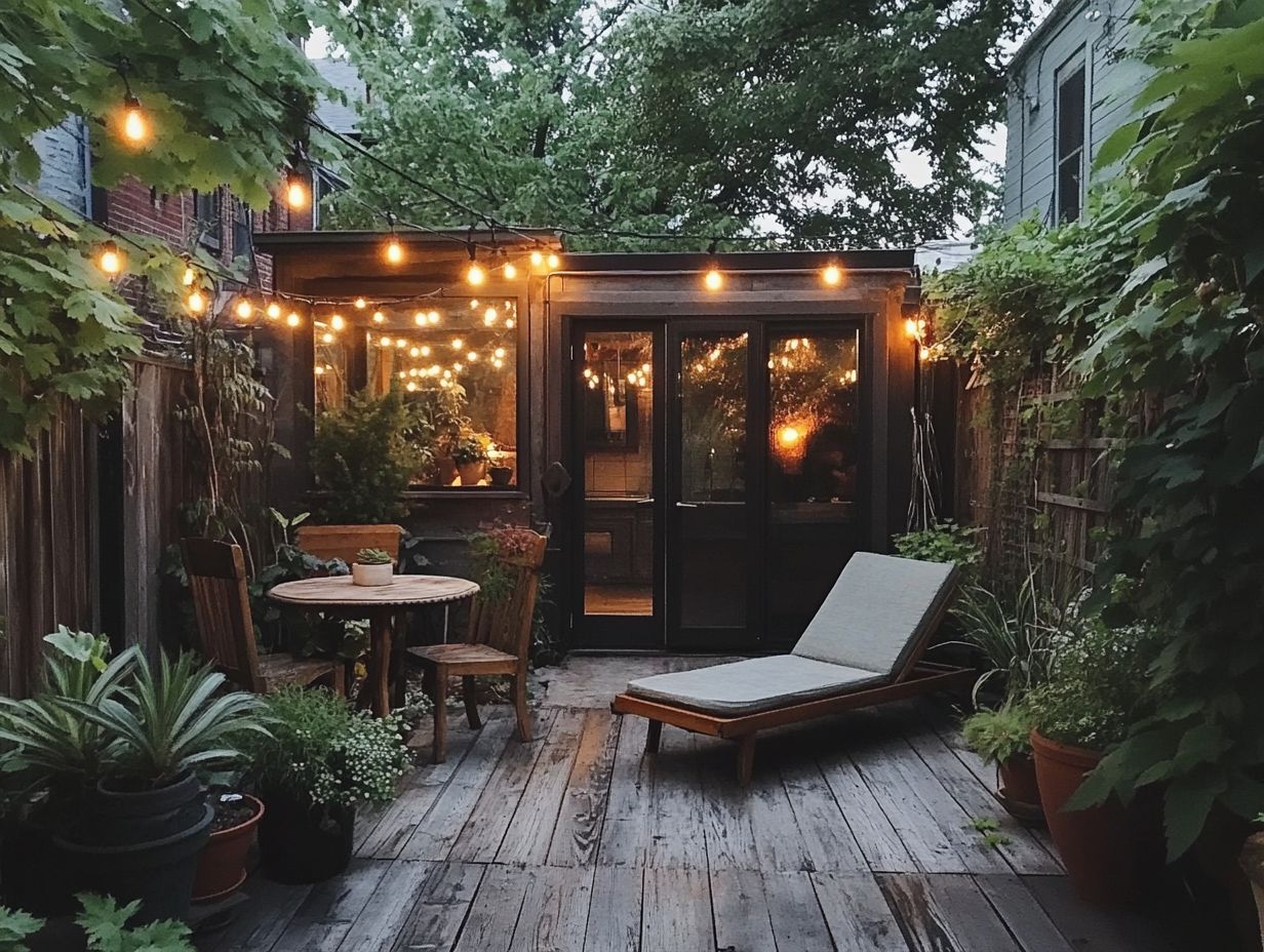 A beautifully arranged outdoor space with stylish furniture and decor