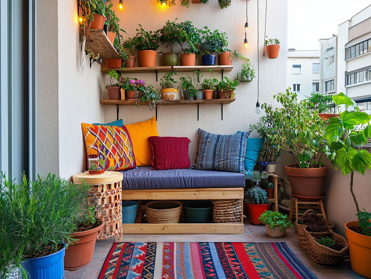 An example of a vibrant vertical garden on a balcony.