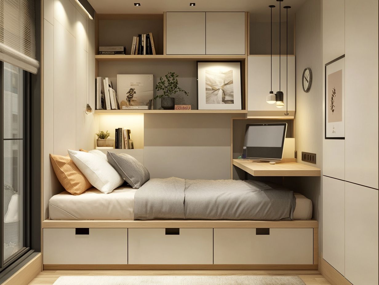 Example of drawer organizers in a small bedroom