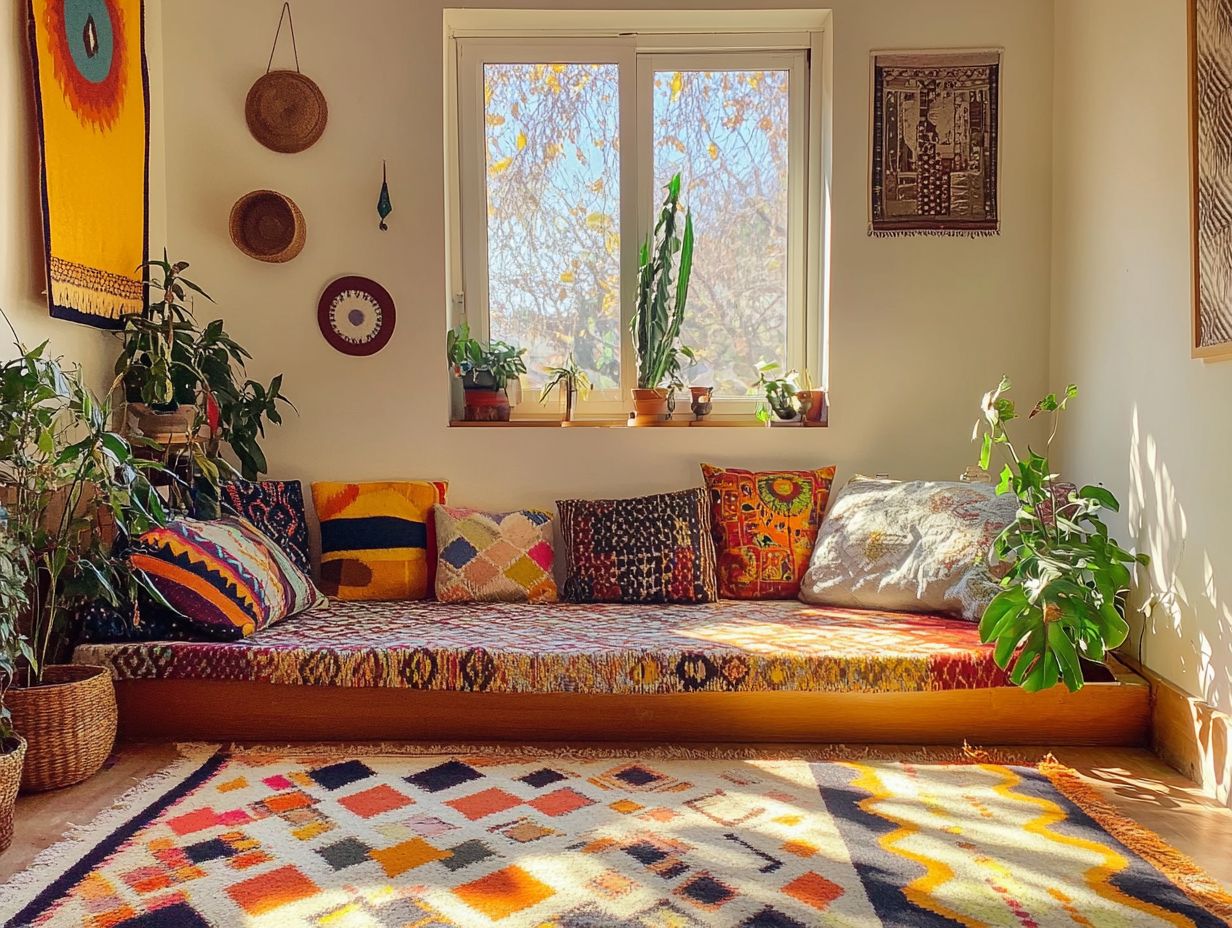 An engaging visual of bold patterns in tiny home decor