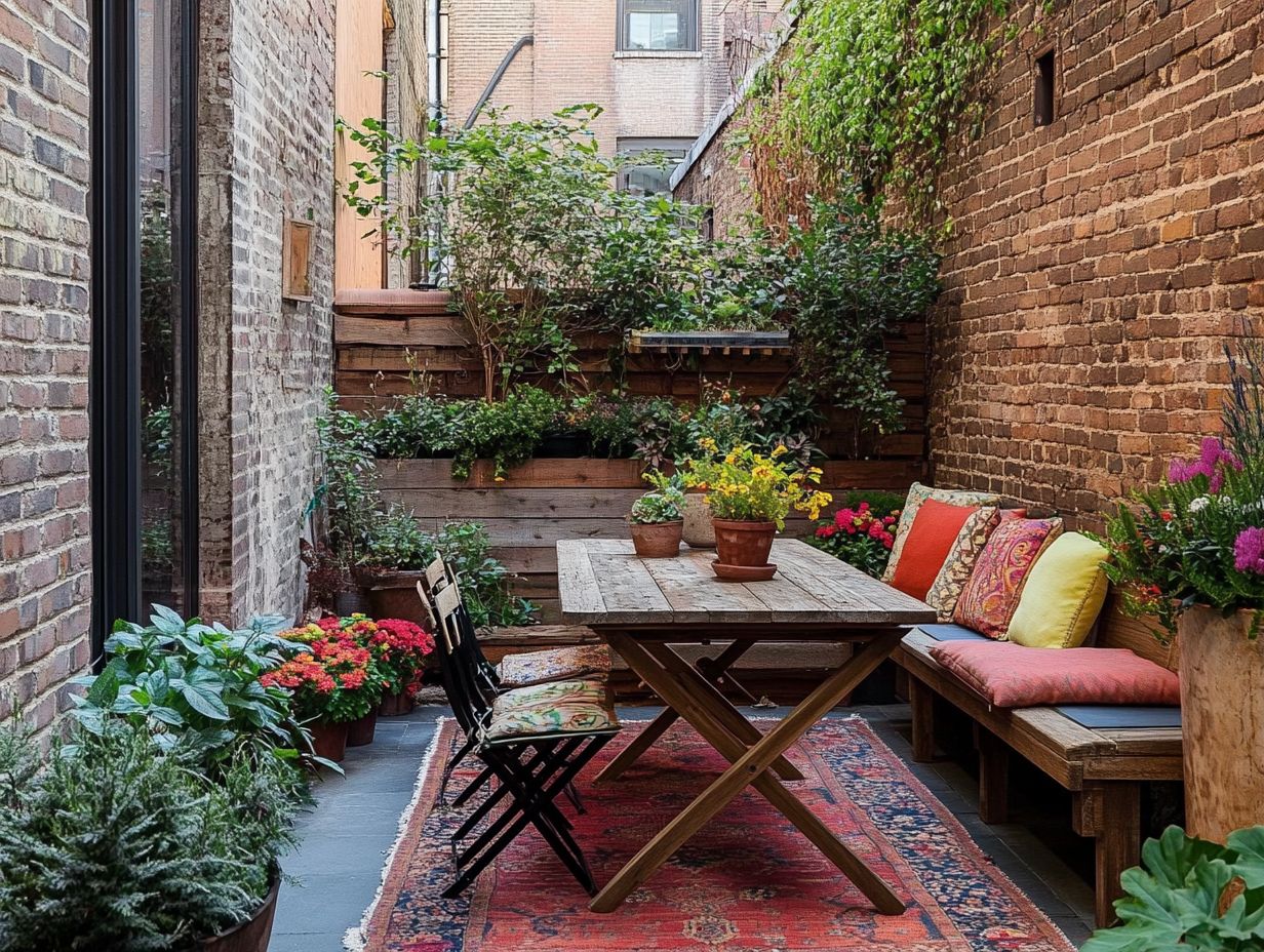 How Can One Create a Cozy Atmosphere in a Small Outdoor Space?