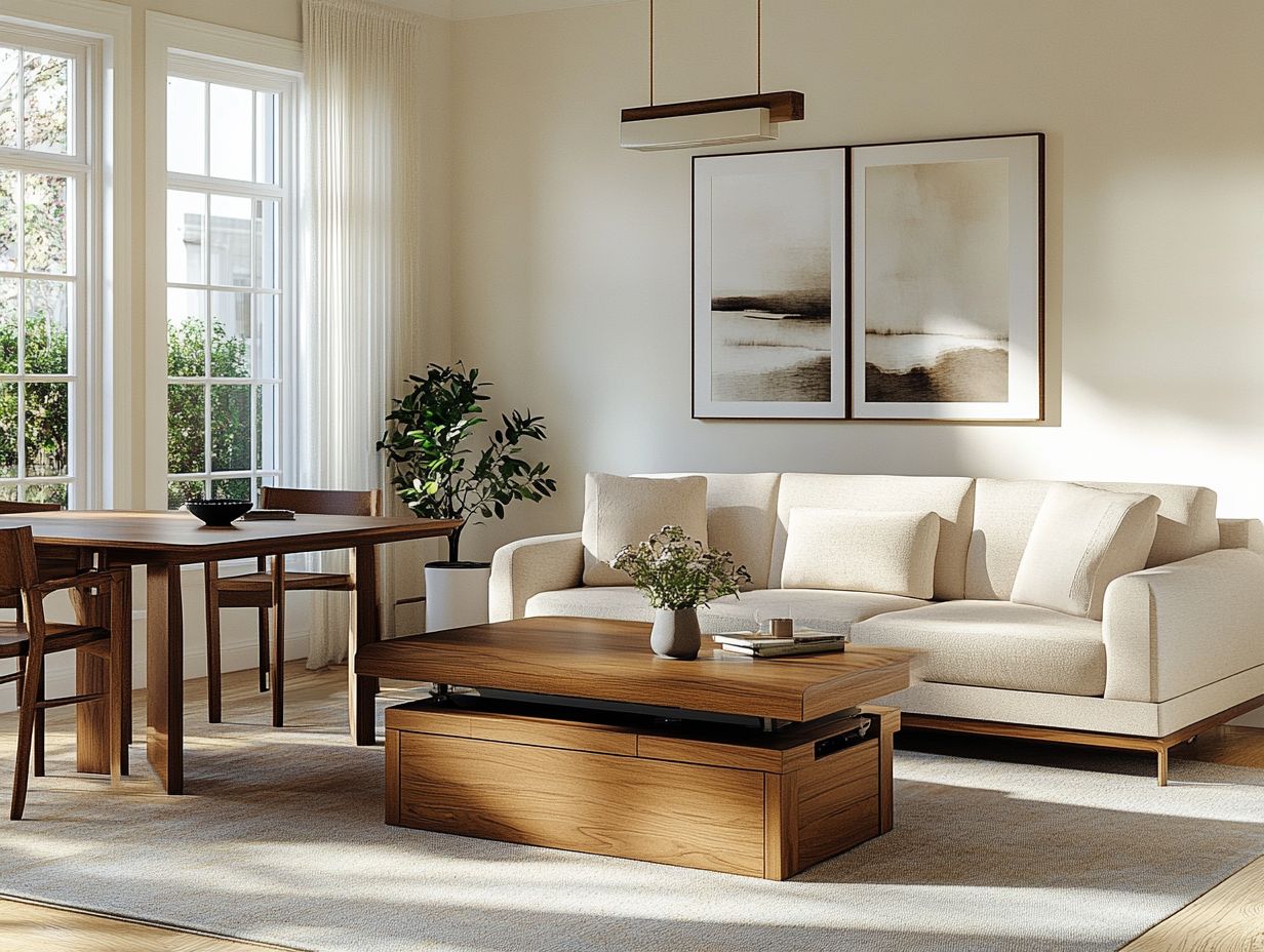 Visual representation of key factors to consider when buying multi-functional furniture