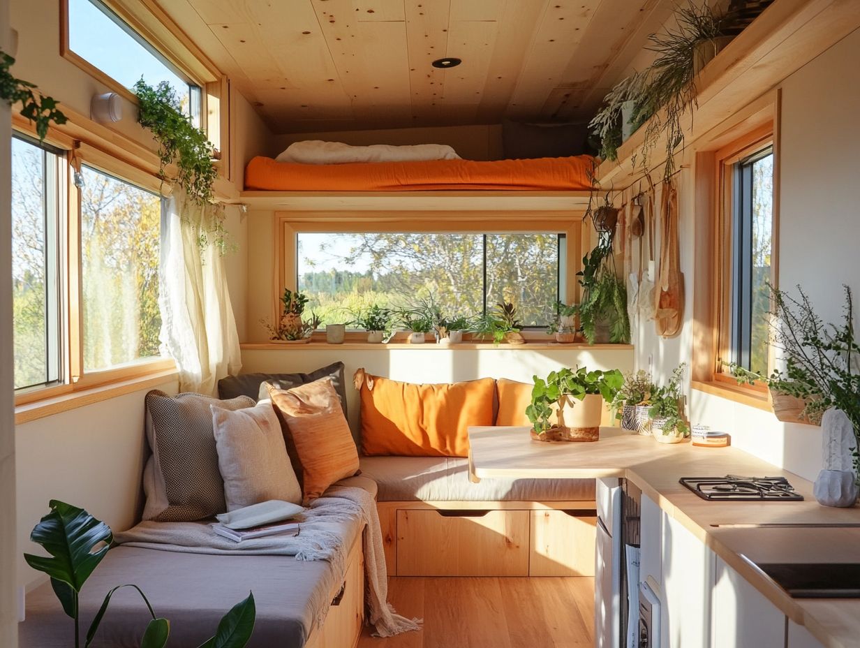 Illustration of effective layout and placement strategies in a tiny home