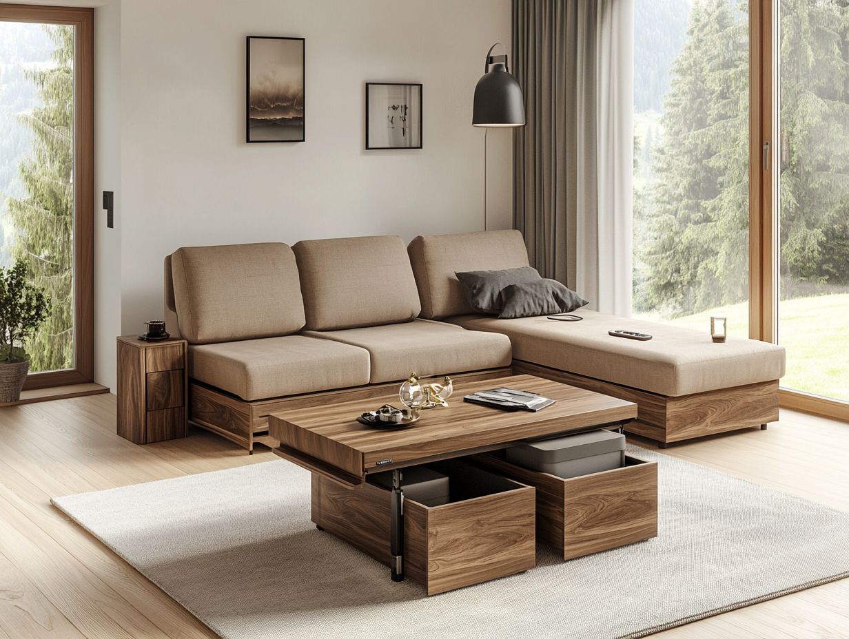 A stylish example of multifunctional furniture enhancing a cozy living space.