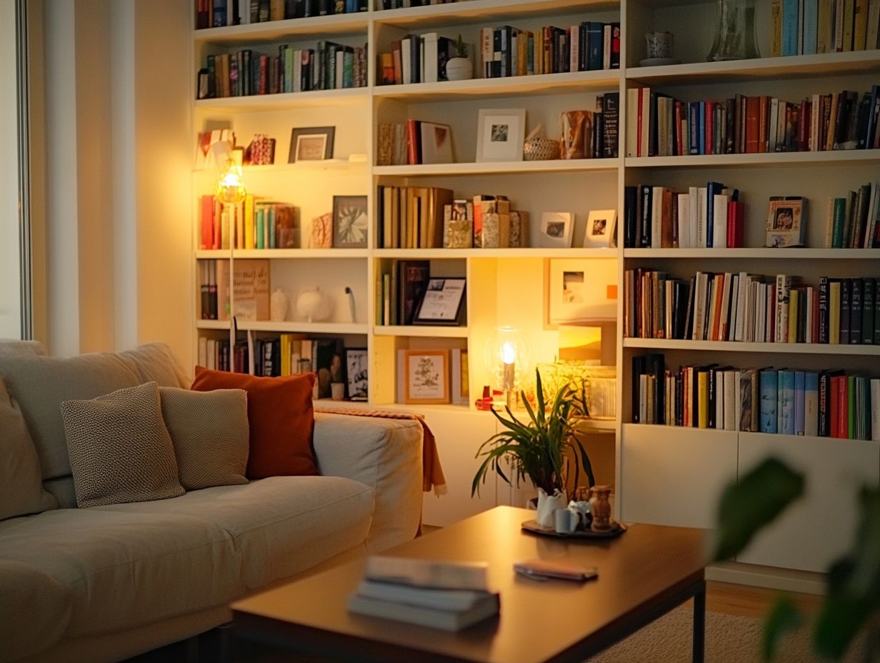 Example of stylish multi-functional shelves in a small space