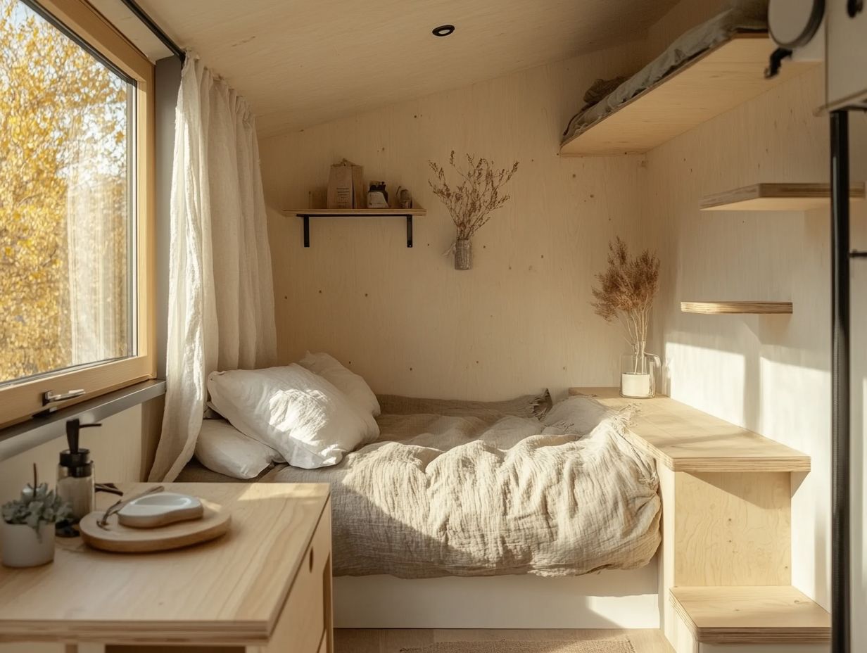 Utilizing vertical space in a tiny home for a minimalist look