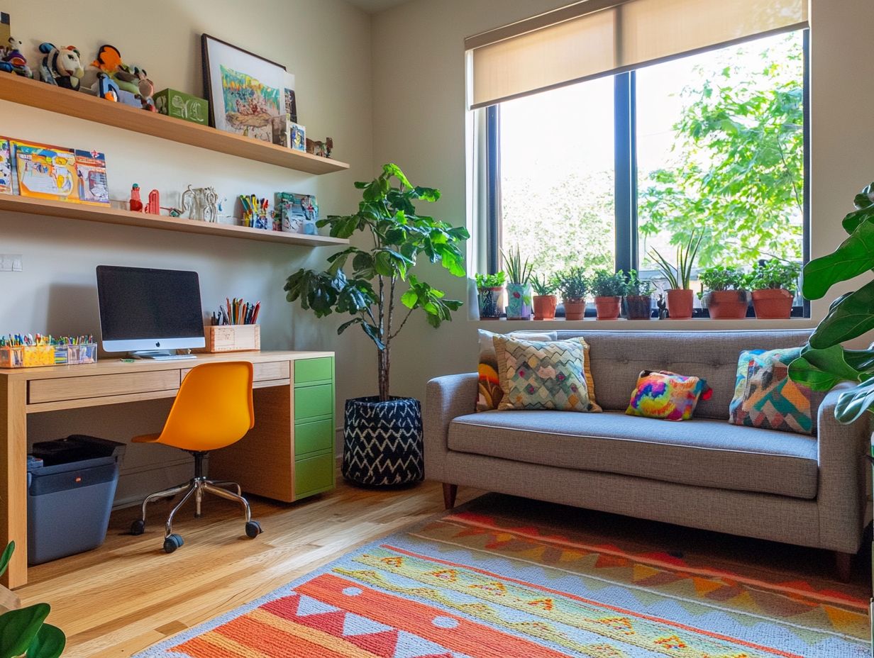 A beautifully designed multi-functional living room showcasing cohesive decor.