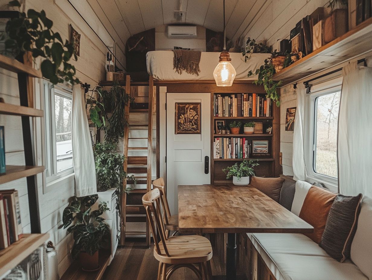 Visual representation of key takeaways for timeless tiny house decor.