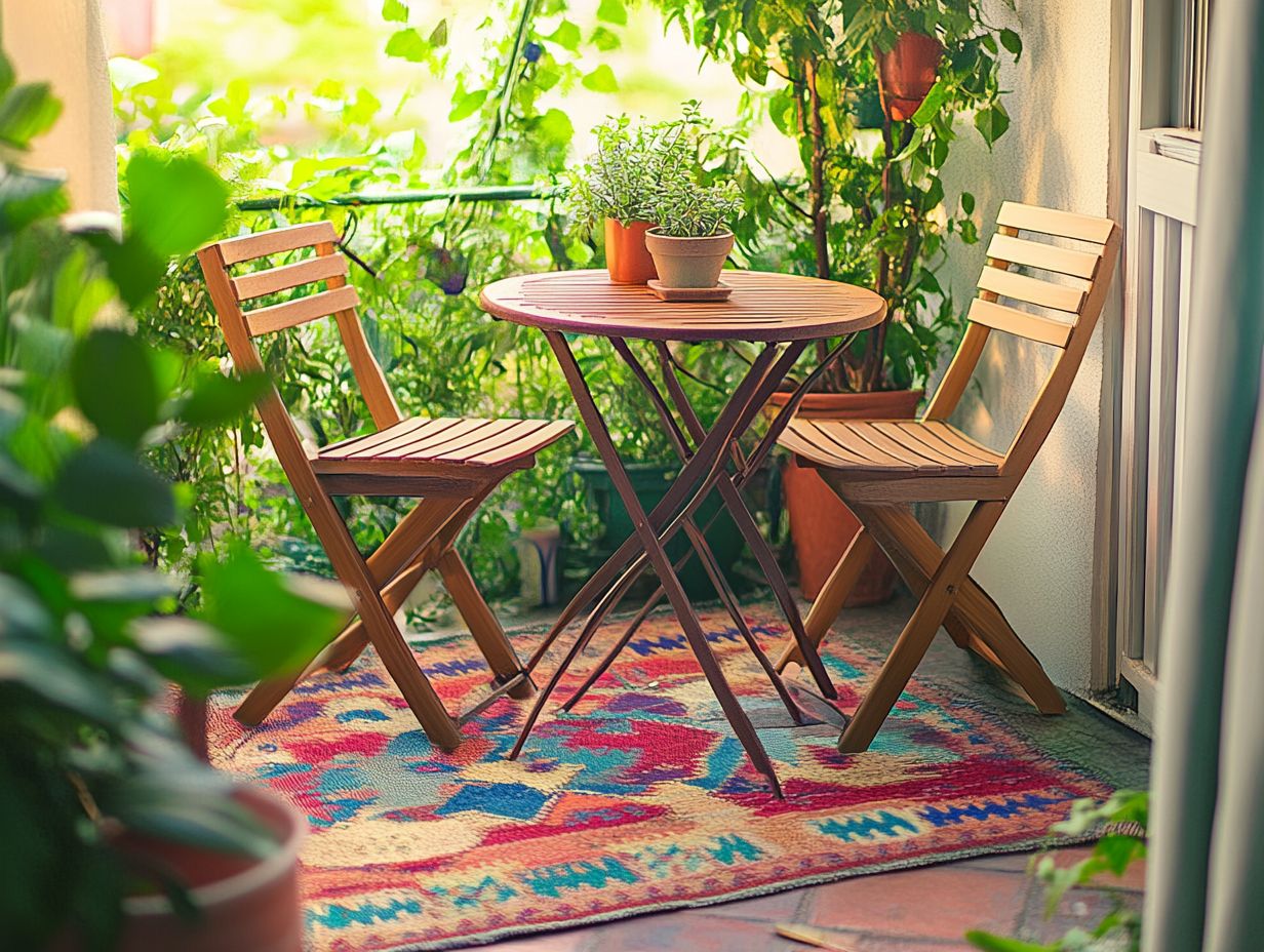 An image illustrating tips for saving money on outdoor furniture