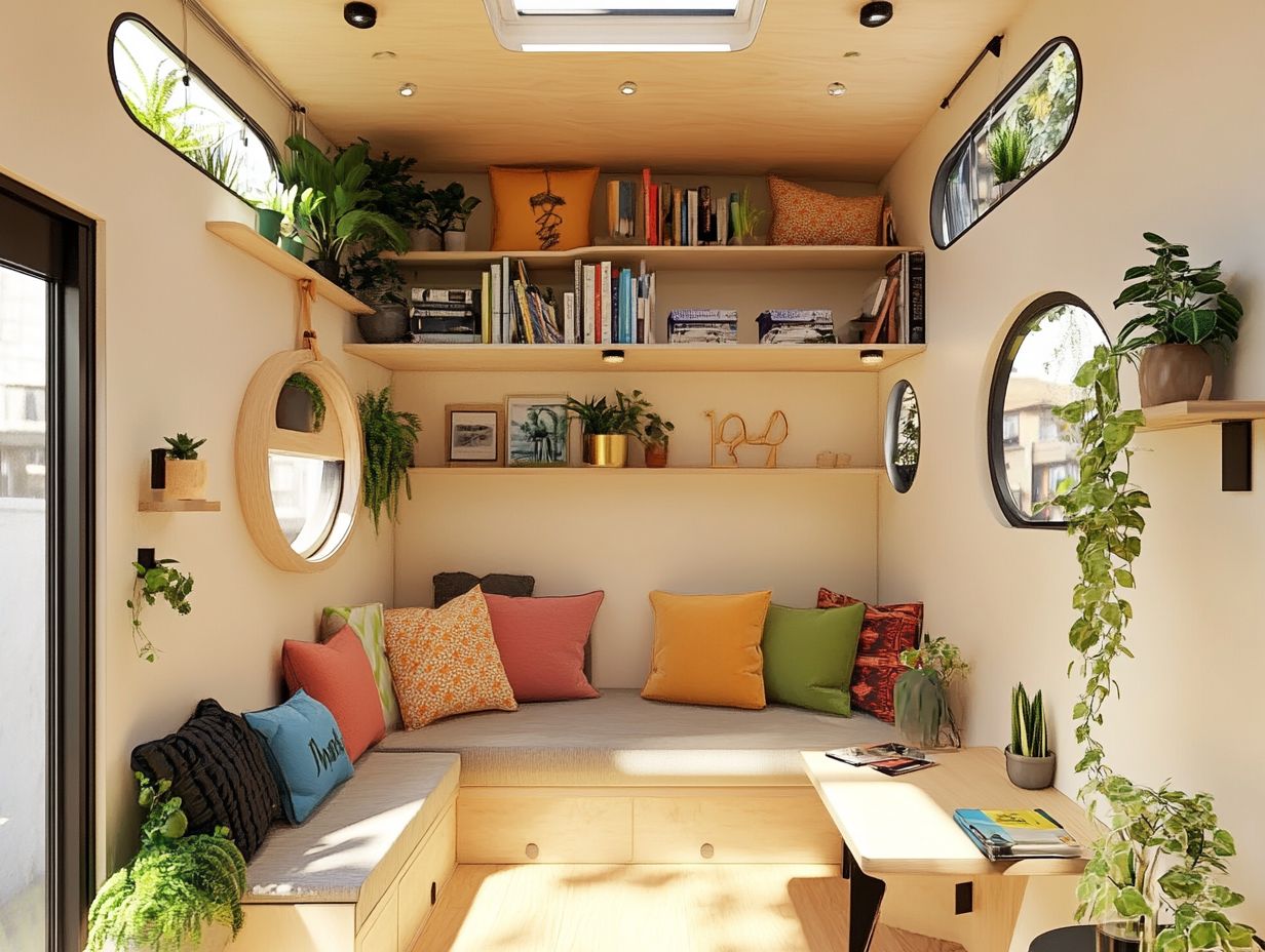 A cozy tiny house showcasing personal style.