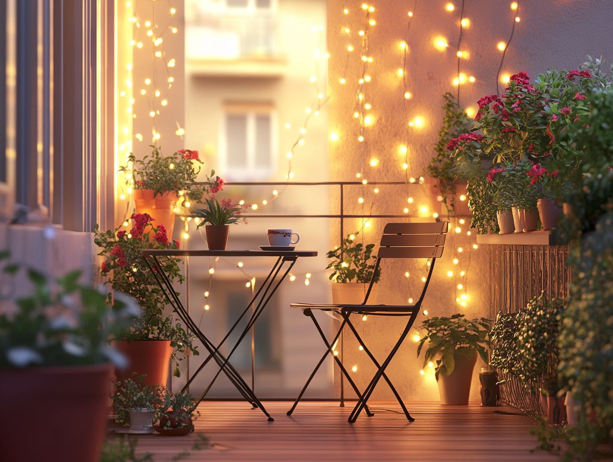 Cozy balcony setup