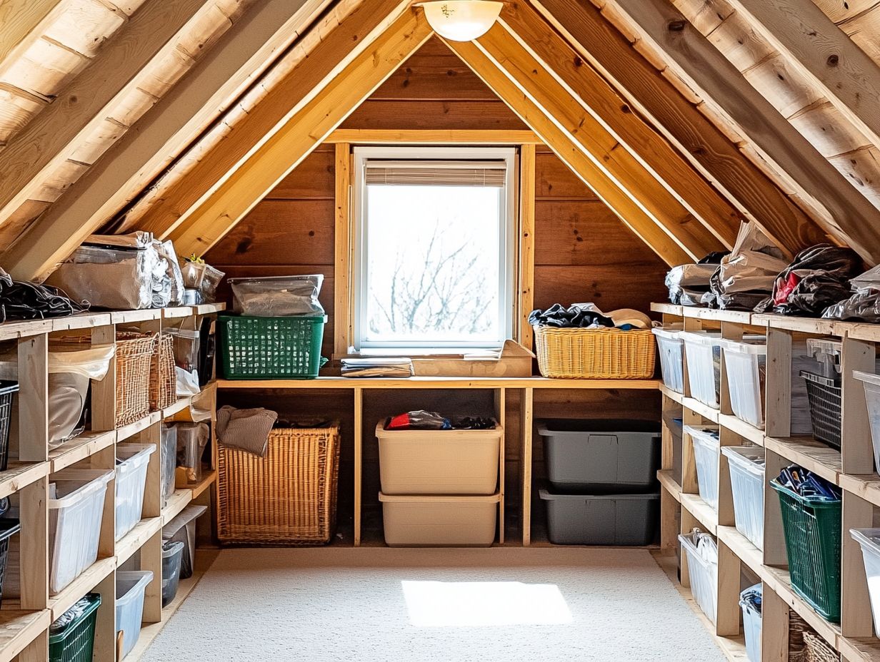 Image illustrating key takeaways for attic storage.