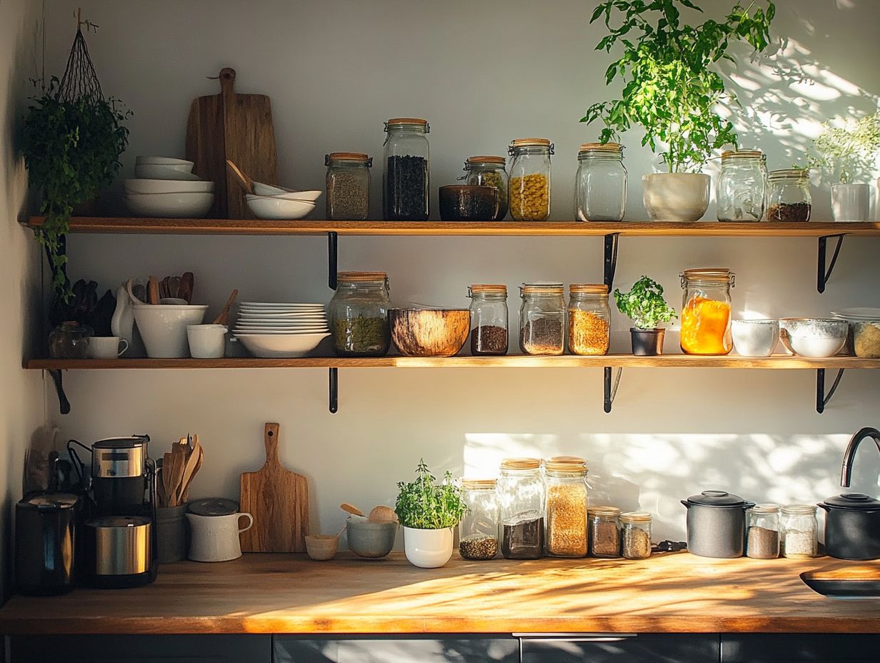 A visual guide to styling open shelving in tiny kitchens