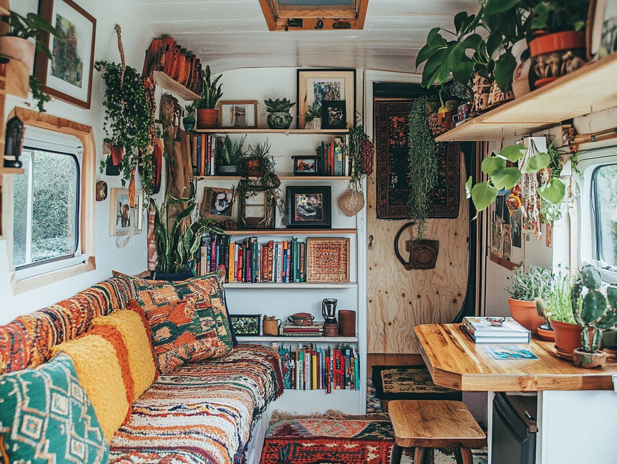 Colorful display of travel souvenirs and unique decor