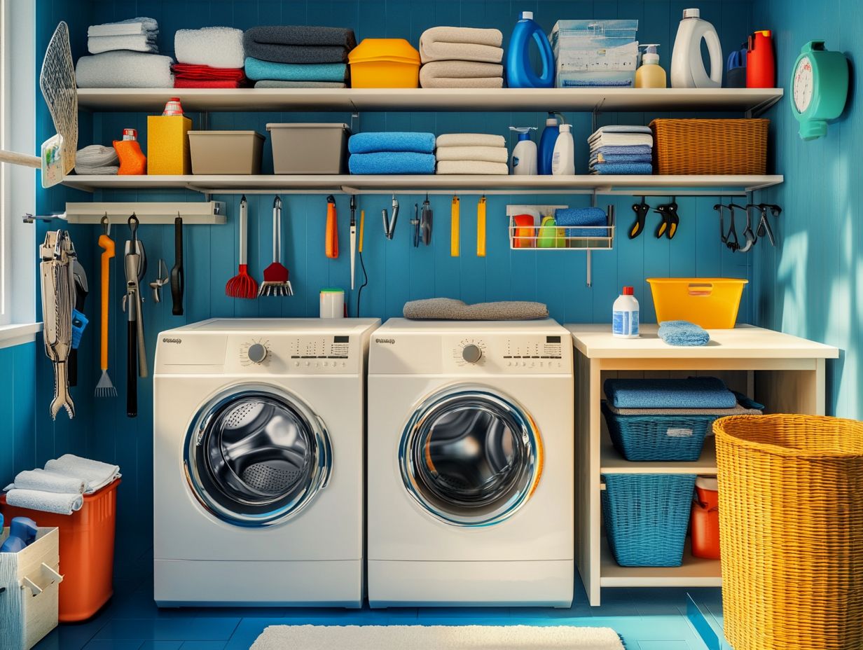 Organized under-counter storage solution in a laundry room