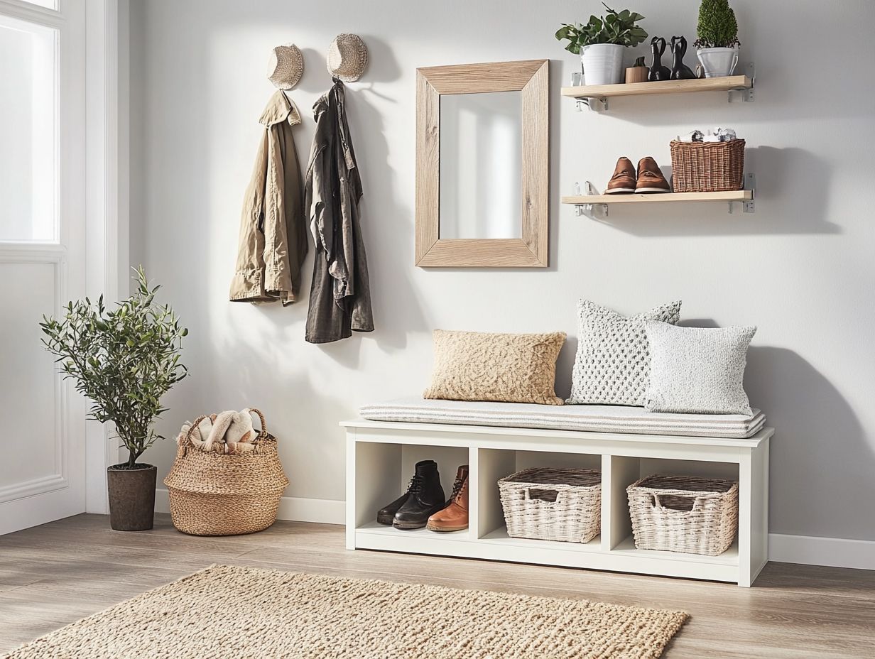 Creative ideas for maximizing storage in a small entryway.