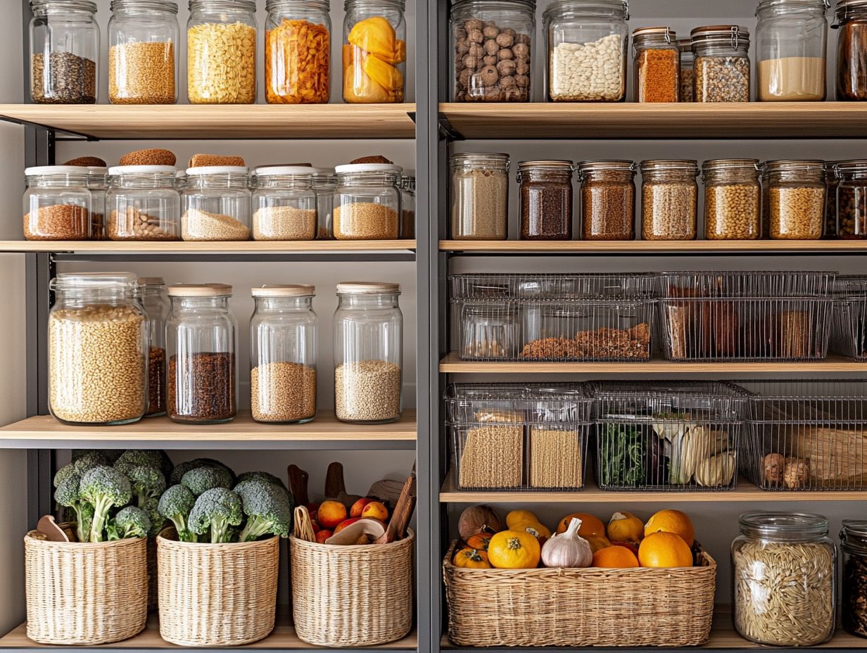 Organized drawer and basket systems in a pantry