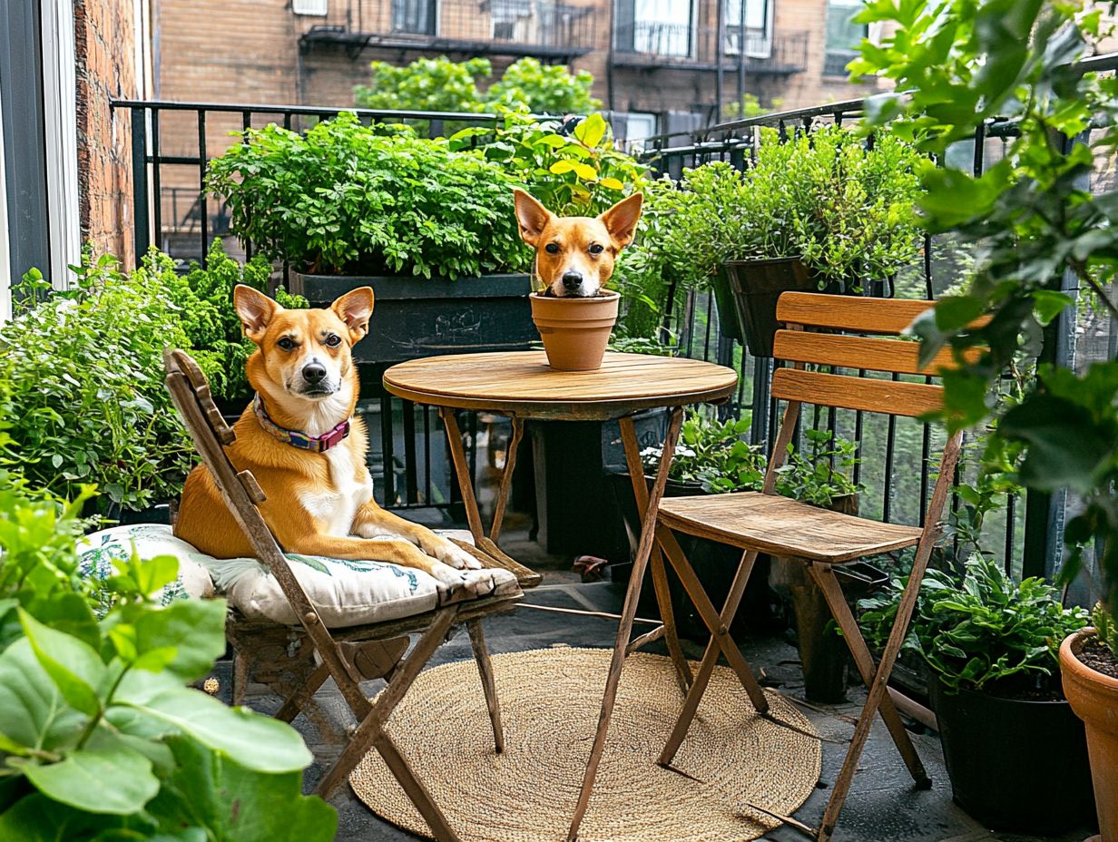 Outdoor furniture suitable for pets in tiny spaces