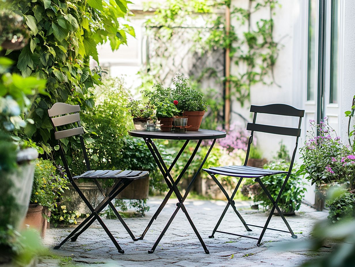 A selection of space-saving outdoor furniture