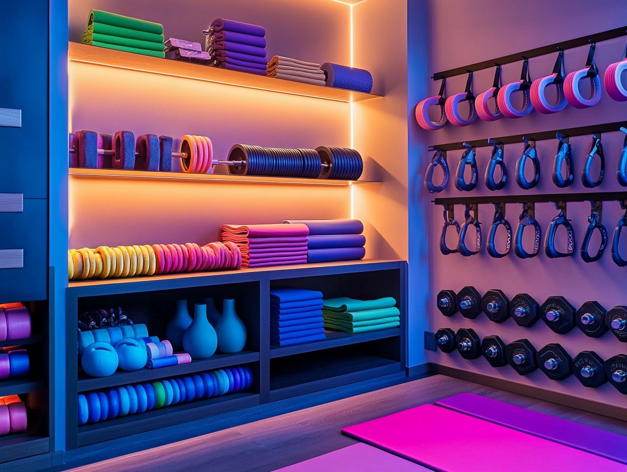 How can I maximize space in my home gym with storage solutions?