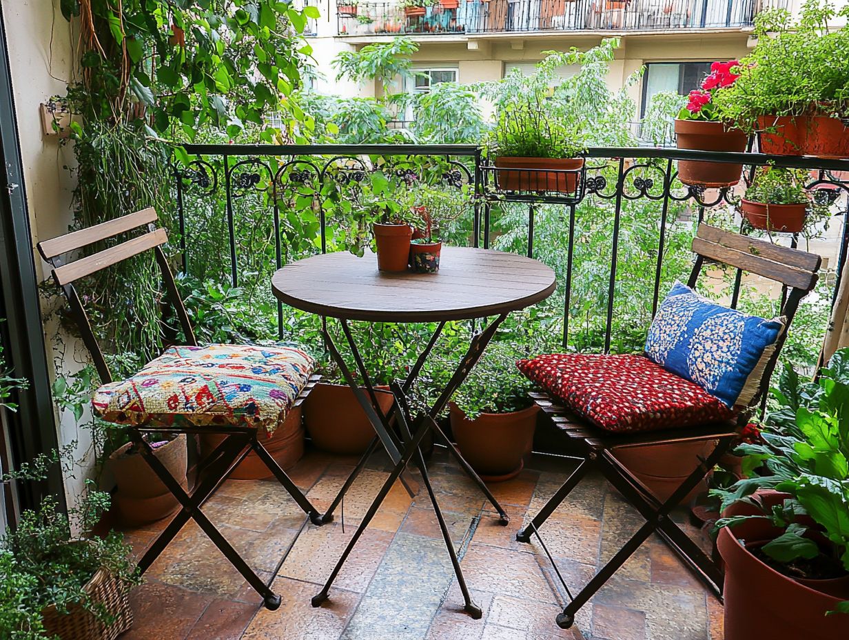 Collapsible furniture options for small patios.