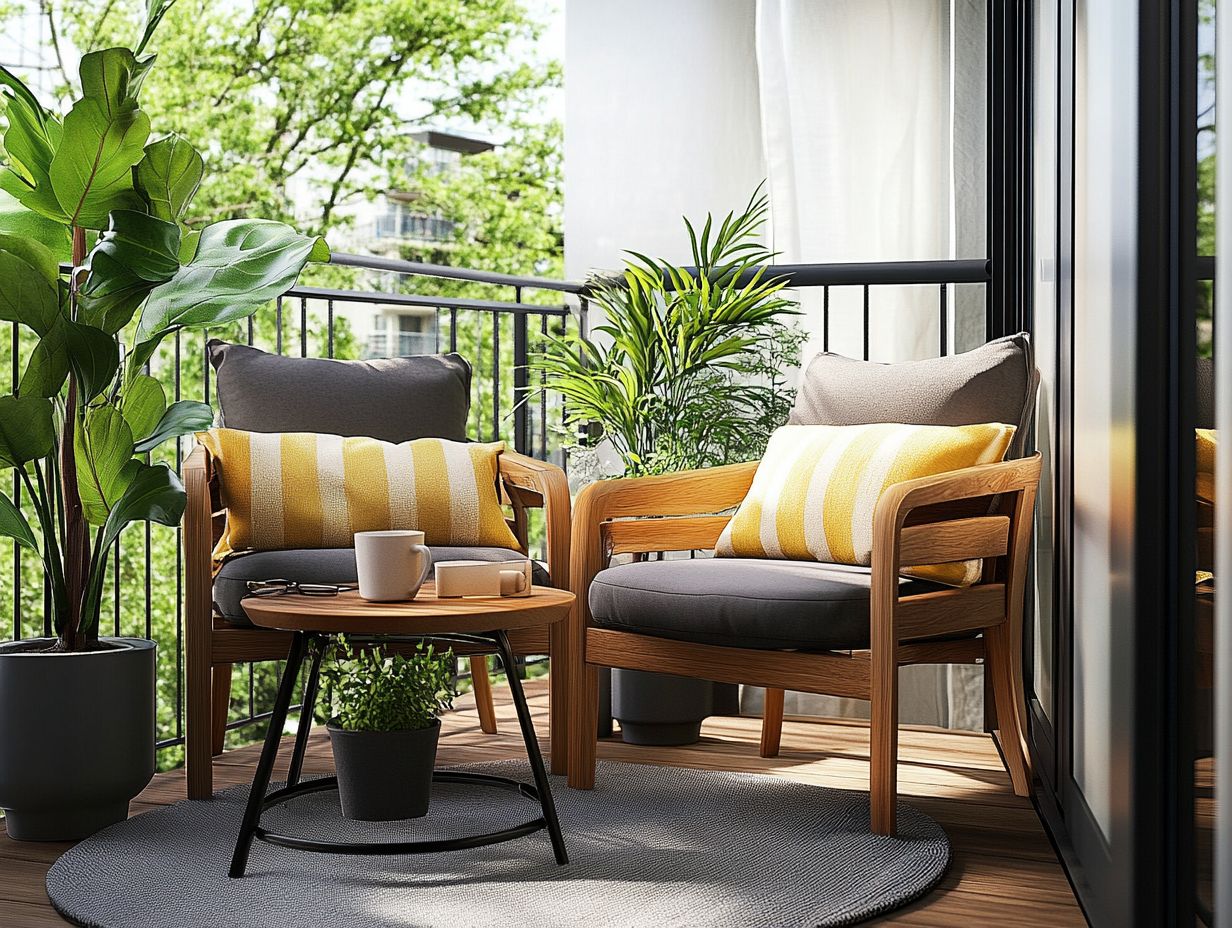 Stylish armless chairs designed for outdoor spaces, featuring a compact design.