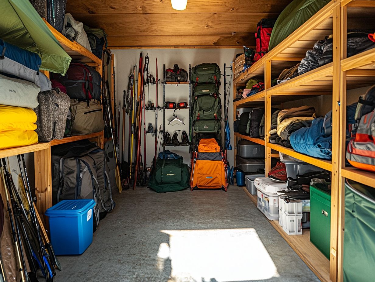 Colorful storage bins for outdoor gear