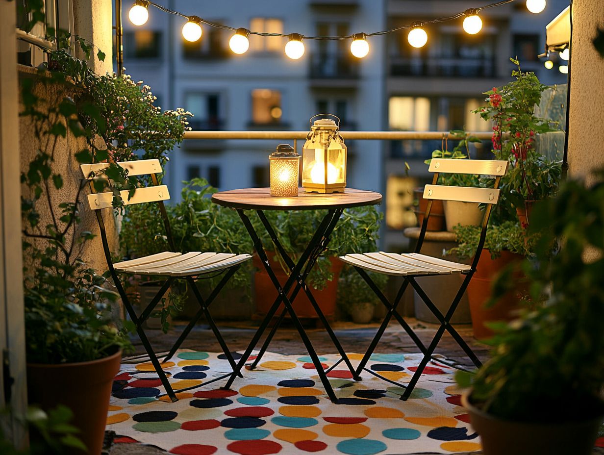 Cozy outdoor seating area with inviting decor