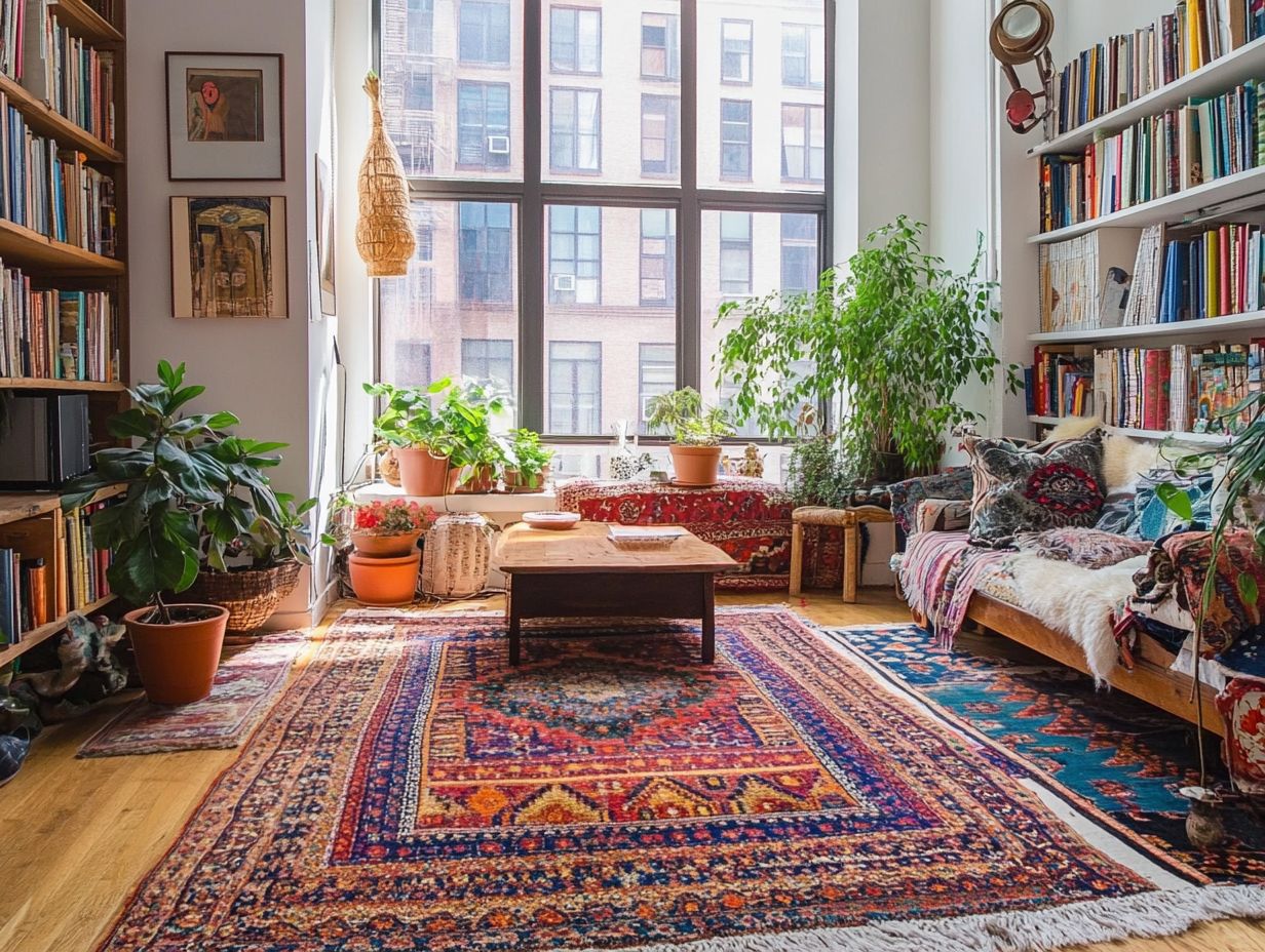 Rug arrangement in a small room