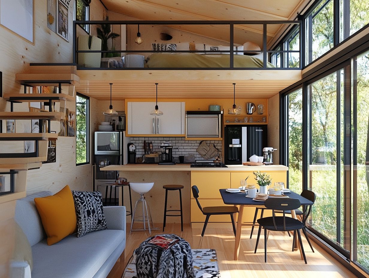 A cozy tiny home showcasing multifunctional furniture design