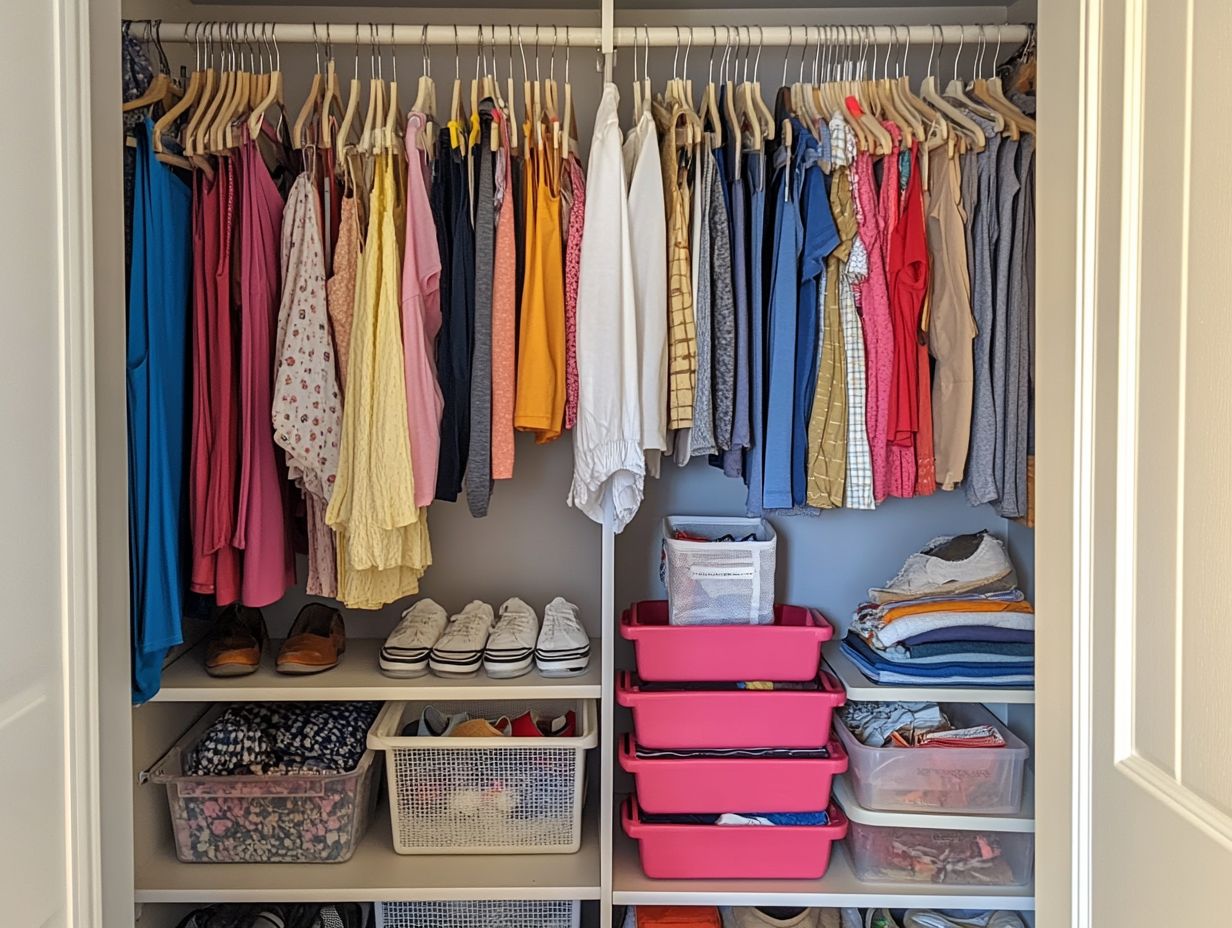 Visual guide to organizing a small closet