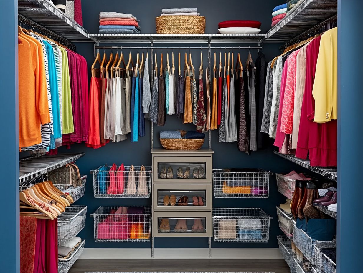 A well-organized closet showcasing effective storage solutions