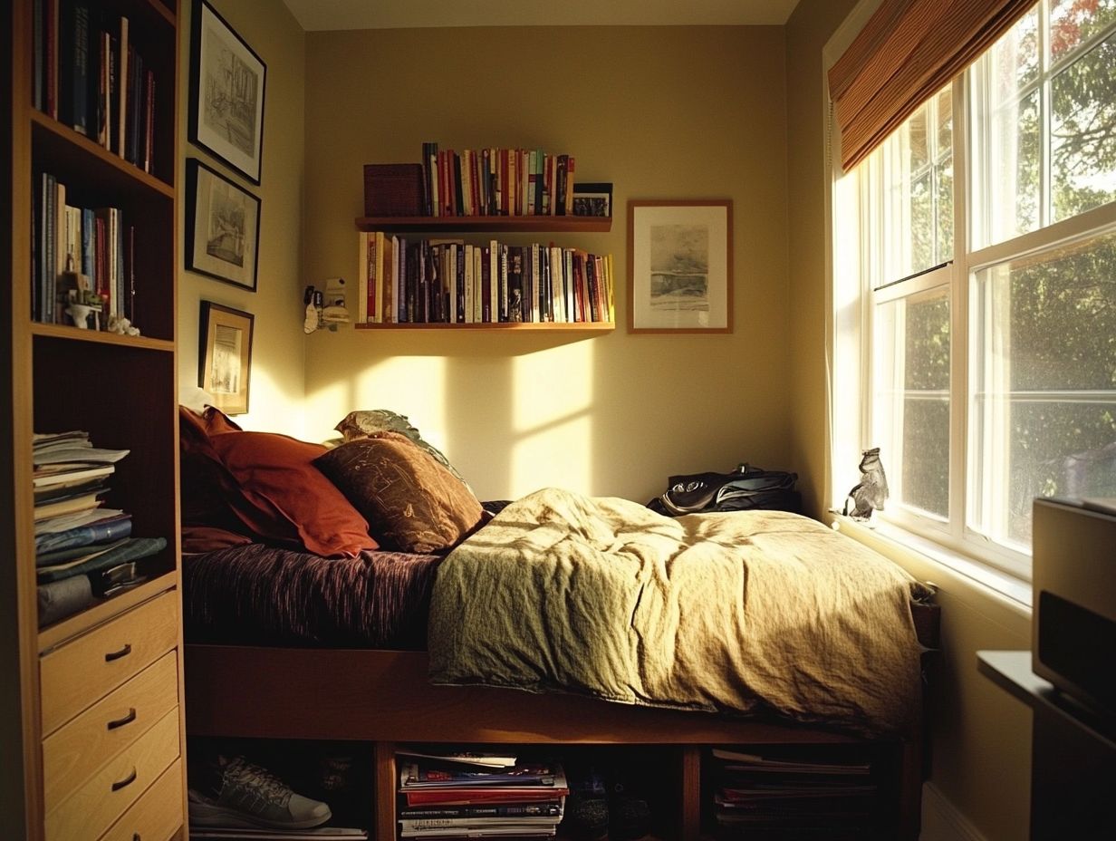 How can under-bed storage help with organizing a small bedroom?