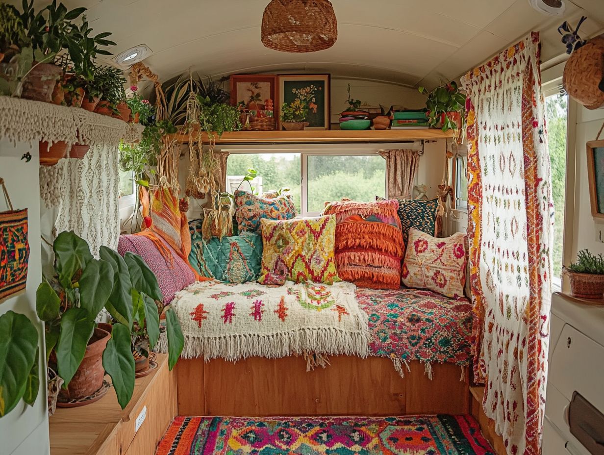 An array of top textile choices for enhancing tiny house decor